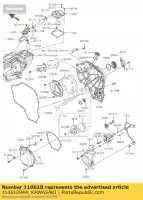 110610944, Kawasaki, pakking, koppelingsdeksel zx1000nff kawasaki h2 h2r 1000 2015 2016, Nieuw