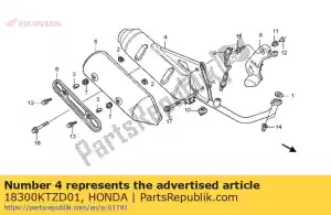 Honda 18300KTZD01 muffler comp,exha - Bottom side