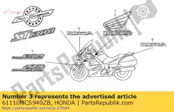 Here you can order the mark, fr. Fender *type2 * (type2 ) from Honda, with part number 61110MCS940ZB: