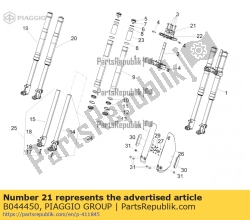 Aprilia B044450, Guiador parafuso em u, OEM: Aprilia B044450