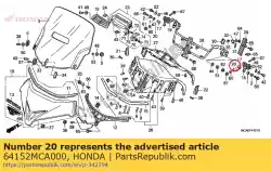 Ici, vous pouvez commander le col, levier de réglage auprès de Honda , avec le numéro de pièce 64152MCA000: