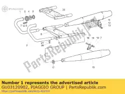 Ici, vous pouvez commander le tuyau d'échappement droit. Chromé auprès de Piaggio Group , avec le numéro de pièce GU03120902: