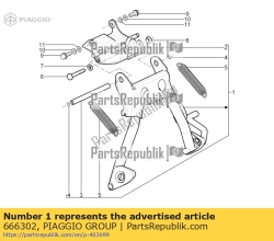 Aprilia 666302, Complete middenbok, OEM: Aprilia 666302