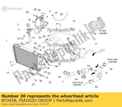 Aprilia 853458, Waterkoeler ondersteuning, OEM: Aprilia 853458