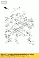 330011478TX, Kawasaki, Arm-comp-swing, zilver kl650-c1 kawasaki klr 650 1995 1996 1997 1998 1999 2001 2002, Nieuw