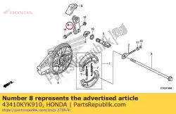 Qui puoi ordinare nessuna descrizione disponibile al momento da Honda , con numero parte 43410KYK910: