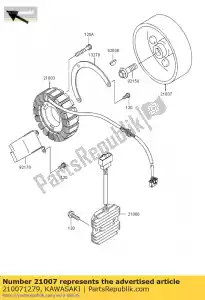 Kawasaki 210071279 rotor,generator - Bottom side