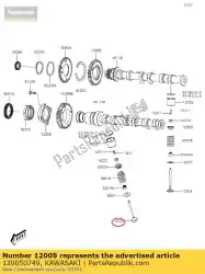 Aquí puede pedir 01 válvula de escape de Kawasaki , con el número de pieza 120050749: