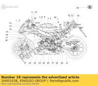 2H001038, Aprilia, calcomanía de carenado 