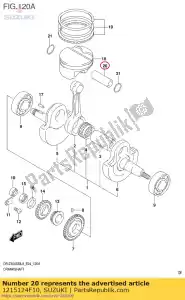 suzuki 1215124F10 pasador, pistón - Lado inferior