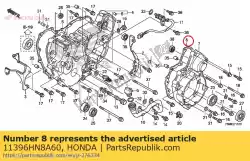 Aqui você pode pedir o junta, a. C. Gerador co em Honda , com o número da peça 11396HN8A60: