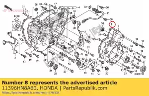 Honda 11396HN8A60 pakking, a.c. generator co - Onderkant