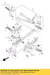 suzuki 4352101H00 soporte, pie fr - Lado inferior