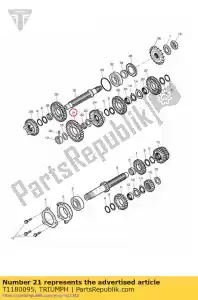 triumph T1180095 gear output 1st 37t - Bottom side