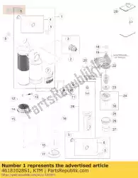 Qui puoi ordinare parte superiore del monoammortizzatore da KTM , con numero parte 46181028S1: