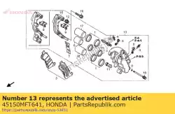 Here you can order the caliper sub assy, from Honda, with part number 45150MFT641: