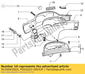 Piaggio Group 5630065004 capa do guiador - Lado inferior