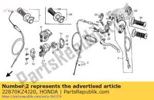 honda 22870KZ4J20 cable comp., embrague - Lado inferior