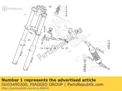 Tutaj możesz zamówić przedni widelec od Piaggio Group , z numerem części GU03490200: