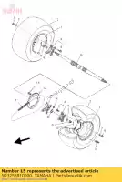 5D3253810000, Yamaha, As, wiel yamaha yfz 450 2007 2008 2009, Nieuw