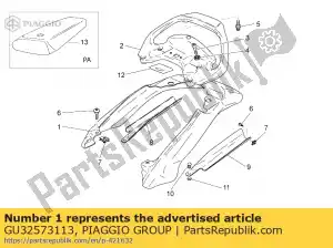 Piaggio Group GU32573113 rear fairing. grey - Bottom side