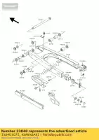 330401075, Kawasaki, Adjuster-chain,inner kl650-a1 kawasaki klr tengai 500 650 1987 1988 1989 1990 1991, New