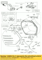 14093512751Z, Kawasaki, copertina, borsa laterale, sinistra, m.s.bl kawasaki gtr  e 1400gtr abs 1400 , Nuovo