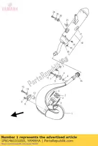 yamaha 1P8146101000 uitlaatpijp assy 1 - Onderkant