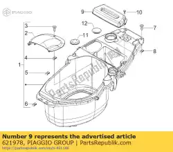 batterijklepje van Piaggio Group, met onderdeel nummer 621978, bestel je hier online: