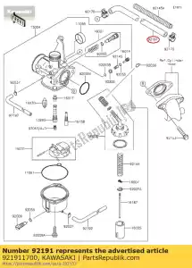 Kawasaki 921911700 buis, brandstof - Onderkant