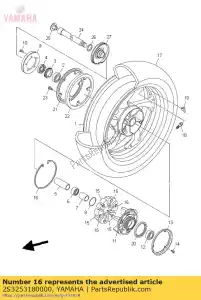 yamaha 2S3253180000 tapón, cubo - Lado inferior