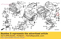 Aqui você pode pedir o conjunto do botão, porta-capacete em Honda , com o número da peça 50714MCAS40: