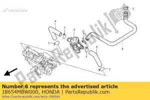 Honda 18654MBW000 tube d,air intake - Bottom side