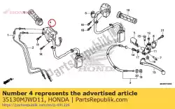 Here you can order the switch assy., engine stop from Honda, with part number 35130MJWD11: