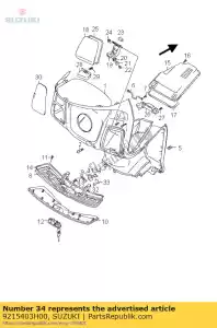 Suzuki 9215403H00 almofada, fr caixa - Lado inferior