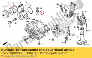 Honda 15220MBW000 ventiel, verlichting - Onderkant