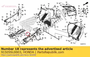 Honda 91505SL0003 clip, capuche - La partie au fond
