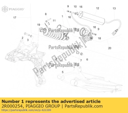 Aprilia 2R000254, Ammortizzatore posteriore, OEM: Aprilia 2R000254