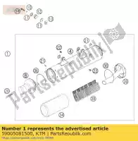 59005081500, KTM, demper exc smoort 04 ktm exc mxc xc 250 400 450 525 2004 2005 2006 2007, Nieuw