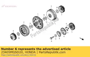 honda 23405MGSD20 guide, premier engrenage d'embrayage - La partie au fond