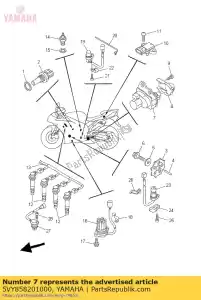 yamaha 5VY858201000 conjunto de servomotor - Lado inferior