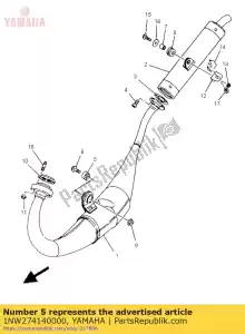 yamaha 1NW274140000 demper, voetsteun - Onderkant