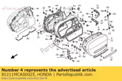 Here you can order the body, r. Saddlebag *nh469m * (nh469m stream silver metallic) from Honda, with part number 81211MCA000ZF: