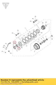 triumph T1170176 spring, clutch - Bottom side