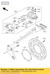 Here you can order the gasket,front disc vn1500-g1 from Kawasaki, with part number 110601865: