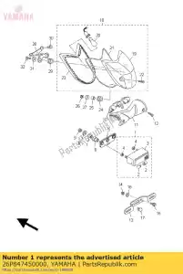yamaha 26P847450000 conjunto de unidade de luz de licença - Lado inferior