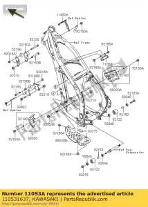 Kawasaki 110531637 suporte, ignitor - Lado inferior