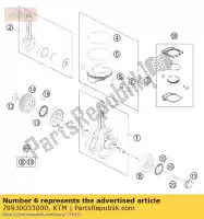 78930033000, KTM, pasador del pistón ktm smr sx xc 450 2012 2013 2014 2015, Nuevo