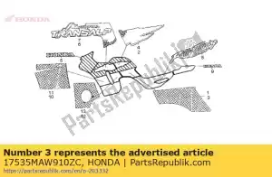 Honda 17535MAW910ZC striscia, l. serbatoio di carburante (### - Il fondo
