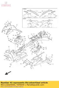 yamaha 901110604000 tornillo - Lado inferior